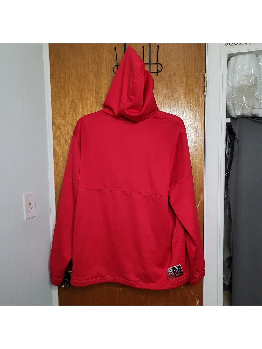 And1 San Francisco 49ers Jacket Red Zippered Fleece Lined Hooded Size Large - Picture 2 of 9